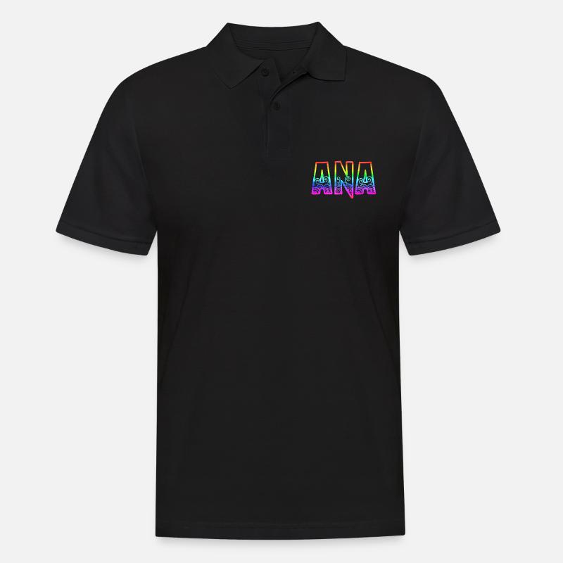 ana rs regenbogen - Männer Poloshirt - Schwarz