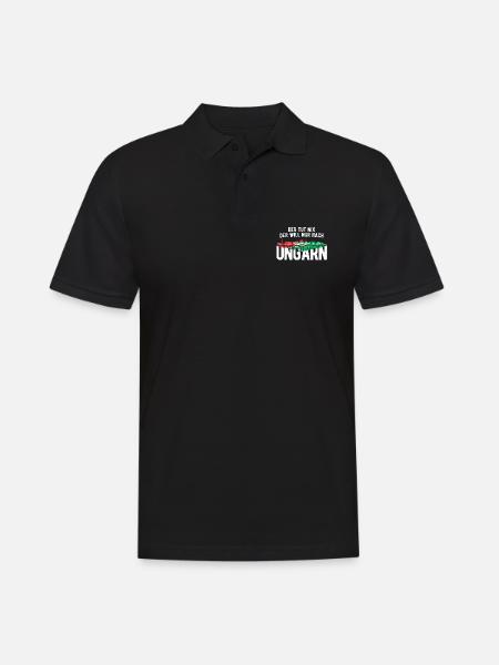 Der Will Nur Nach Ungarn Ungarische Flagge Ungarn - Männer Poloshirt - Schwarz
