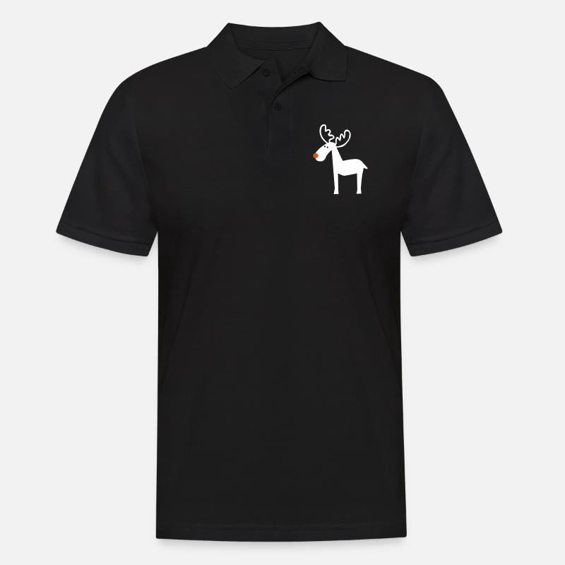 Elch - Männer Poloshirt - Schwarz