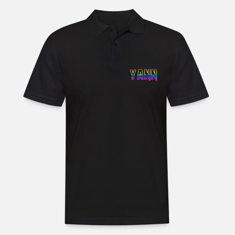 yann rs regenbogen - Männer Poloshirt - Schwarz