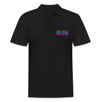 olga rs regenbogen - Männer Poloshirt - Schwarz - Vorne - Kai (181cm)