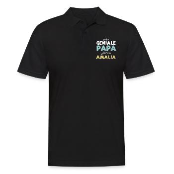 Dieser Geniale Papa Gehört Zu Am... - Männer Poloshirt - Schwarz - Vorne - Kai (181cm)