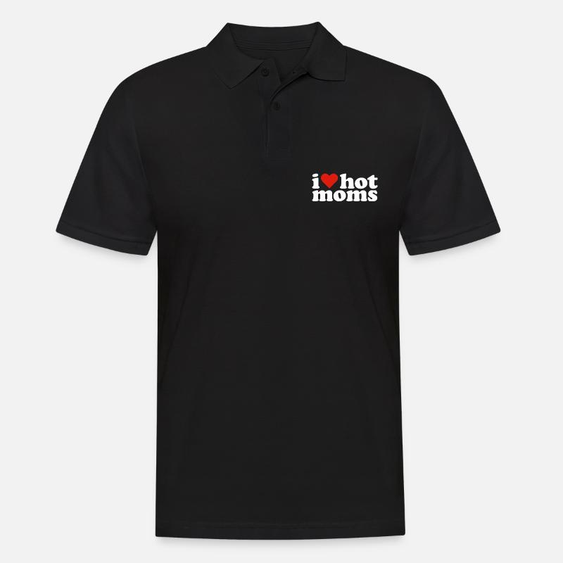 J’aime les mamans chaudes - Polo Homme - noir