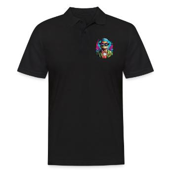 Crocodile alligator coloré avec lunettes de soleil et chapeau - Polo Homme - noir - Devant - Kai (181cm)