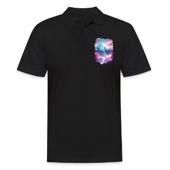 Retro Paysage Aesthétique Japonais - Polo Homme - noir - Devant - Kai (181cm)
