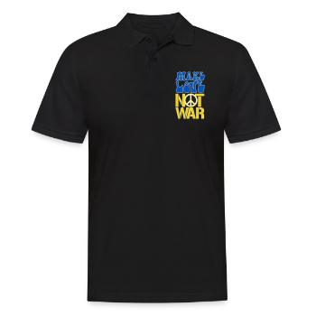 Make Love Not War | Ukraine Peace is the only way - Männer Poloshirt - Schwarz - Vorne - Kai (181cm)