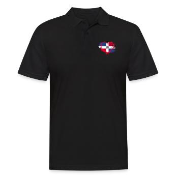 Dominican Republic Flag Heart - Men's Polo Shirt - black - Front - Kai (181cm)