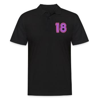 18. 18 YEARS OLD. 18th ANNIVERSARY. BIRTHDAY 18 YEARS. - Men's Polo Shirt - black - Front - Kai (181cm)