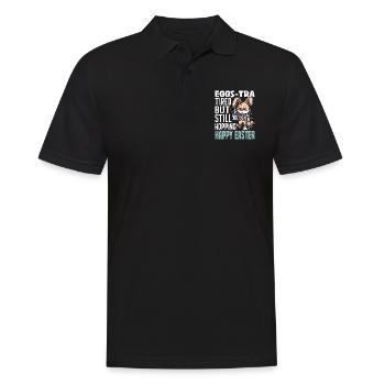 EGGS-TRA TIRED BUT STILL HOPPING HAPPY EASTER - Men's Polo Shirt - black - Front - Kai (181cm)