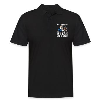 POURQUOI SE TENIR DEBOUT ? SI JE PEUX M’ALLONGER - Polo Homme - noir - Devant - Kai (181cm)