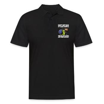 SEI NICHT WÜTEND AUF FAULE MENSCHEN, SIE TUN NICHTS - Männer Poloshirt - Schwarz - Vorne - Kai (181cm)