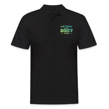 June 2007 Birthday Year 2007 June Gift 2007 - Men's Polo Shirt - black - Front - Kai (181cm)