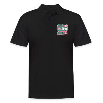 Amateur de cuisine japonaise Peace Love Sushi - Polo Homme - noir - Devant - Kai (181cm)