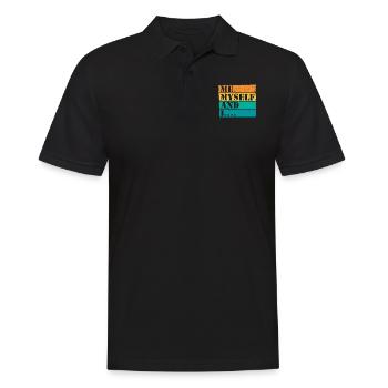 Moi moi-même et moi Retro Quote Statement - Polo Homme - noir - Devant - Kai (181cm)