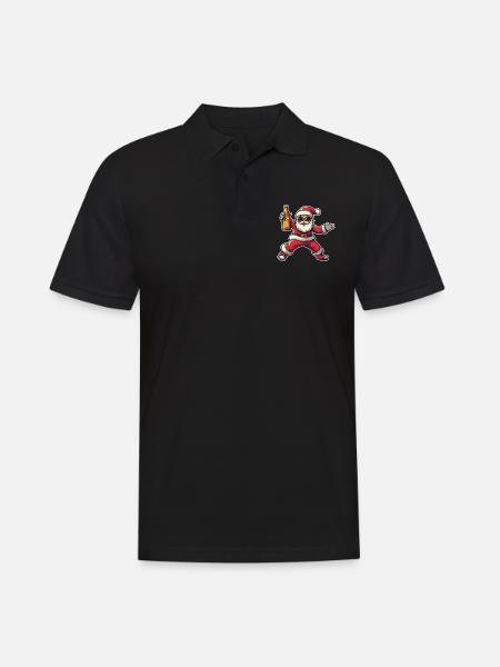 Party Weihnachtsmann - Männer Poloshirt - Schwarz