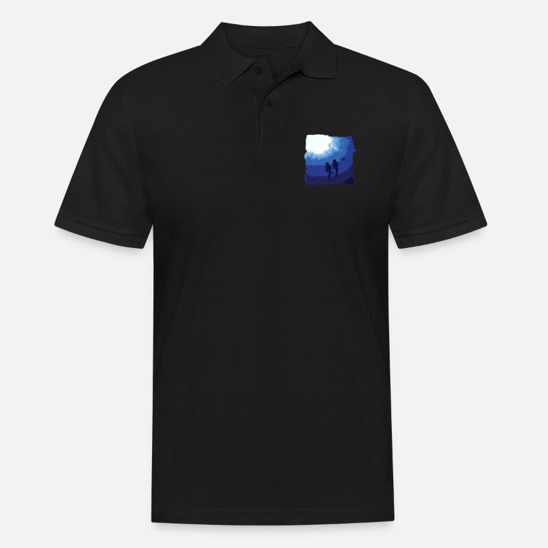 Taucher Tauchen Unter Wasser Geschenk - Männer Poloshirt - Schwarz