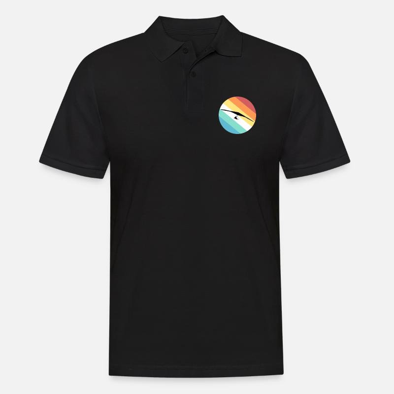 Hängegleitschirm - Männer Poloshirt - Schwarz