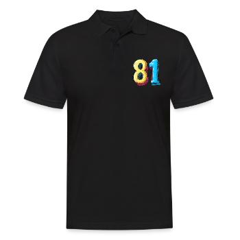 81 Number Colorful - Men's Polo Shirt - black - Front - Kai (181cm)