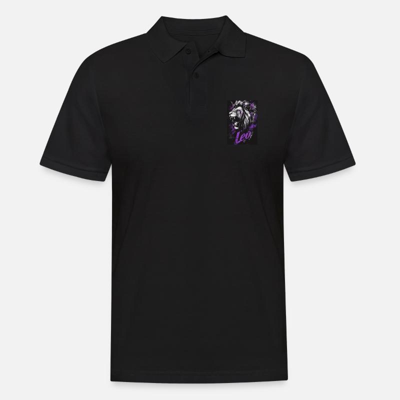 Löwe Leo - Männer Poloshirt - Schwarz