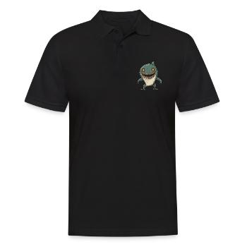 Hai Halloween Lustig Zombie - Männer Poloshirt - Schwarz - Vorne - Kai (181cm)