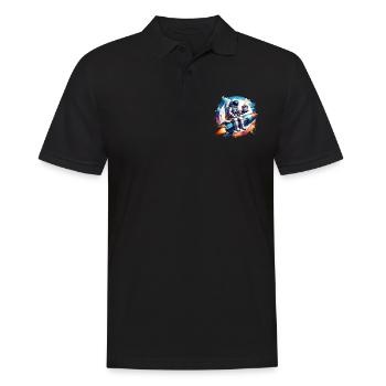 Astronaute fusée anniversaire - Polo Homme - noir - Devant - Kai (181cm)