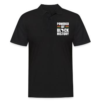 Powered By Black History Independence Day - Men's Polo Shirt - black - Front - Kai (181cm)