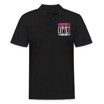 Grandma's Little Darling Kiddie Ribbon Hearts - Männer Poloshirt - Schwarz - Vorne - Kai (181cm)