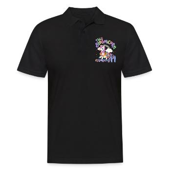 Bloomicorn Is Turning 11 Einhorn 11. Geburtstag - Männer Poloshirt - Schwarz - Vorne - Kai (181cm)