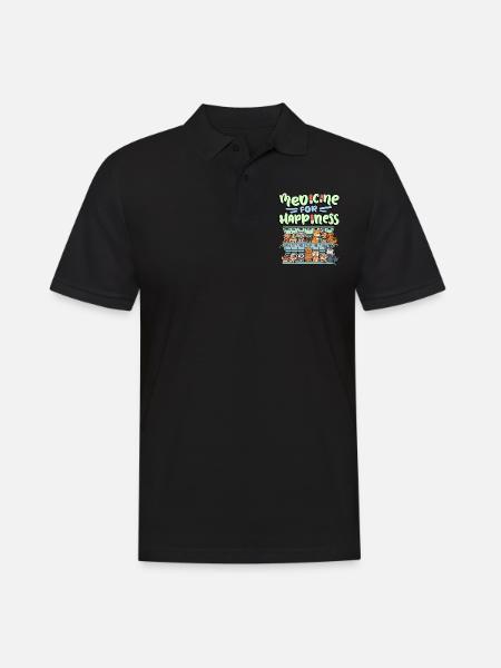Ma pilule Happy Medicine Every Day - Polo Homme - noir
