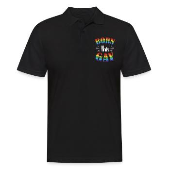Né ce drapeau de la Gay Pride arc-en-ciel - Polo Homme - noir - Devant - Kai (181cm)