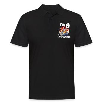 I'm 8 and awesome Japanese carp koi - Men's Polo Shirt - black - Front - Kai (181cm)