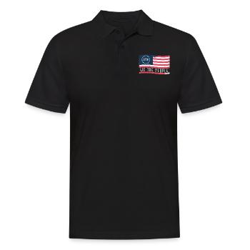 1776 Wir Das Volk Patriotisch Amerikanischer - Männer Poloshirt - Schwarz - Vorne - Kai (181cm)