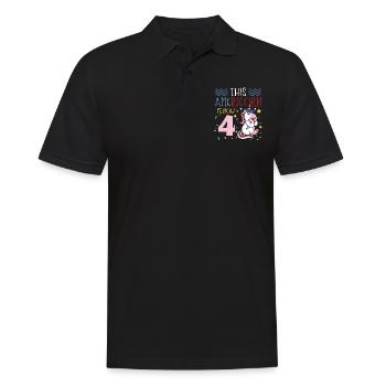 Cette Americorn est maintenant 4 Poney Licorne 4 juillet - Polo Homme - noir - Devant - Kai (181cm)