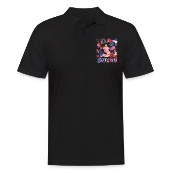 C’est mon 3ème anniversaire Eagle le 4 juillet - Polo Homme - noir - Devant - Kai (181cm)