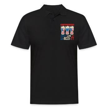 Süßes Land Der Li-bier-ty 4. Juli - Männer Poloshirt - Schwarz - Vorne - Kai (181cm)