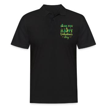 Irish You Happy Valentine's Day Green Holiday - Men's Polo Shirt - black - Front - Kai (181cm)