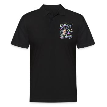 Rolling Into My 2nd Birthday Roller Skater Inline - Men's Polo Shirt - black - Front - Kai (181cm)