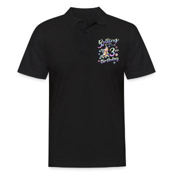 Roulant dans mon 3ème anniversaire roller skater inline - Polo Homme - noir - Devant - Kai (181cm)