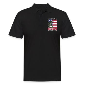 Ich Trinke Meinen Liber-tee Jeden Tag Am 4. Juli, - Männer Poloshirt - Schwarz - Vorne - Kai (181cm)