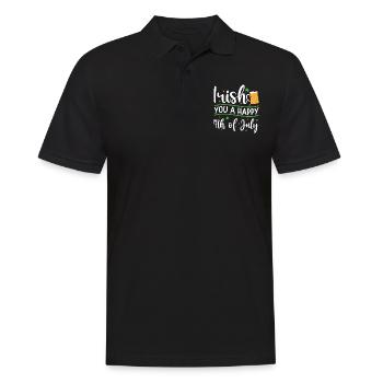 Irish You A Happy 4th Of July Green Clover - Men's Polo Shirt - black - Front - Kai (181cm)