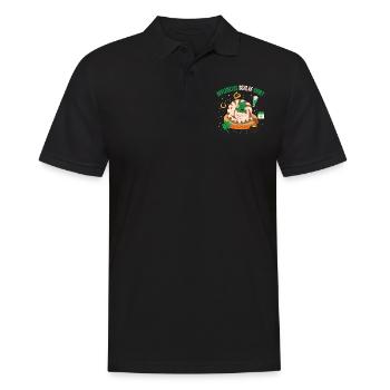 Official Sleep Shirt Sleepy Cat St. Patrick's - Men's Polo Shirt - black - Front - Kai (181cm)