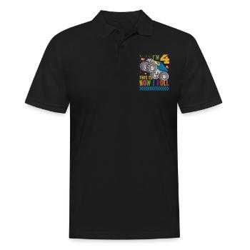 I'm 4 it's how I roll | Monster Truck - Men's Polo Shirt - black - Front - Kai (181cm)