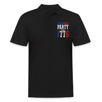 Liber-tea Party since 1776 July 4 - Men's Polo Shirt - black - Front - Kai (181cm)