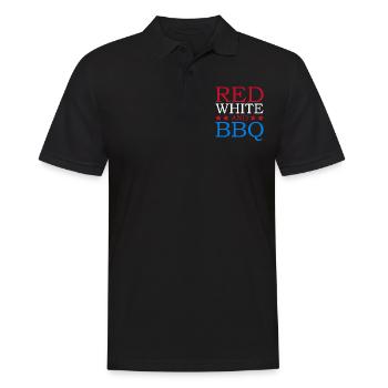 Rot Weiß Und Bbq 4. Juli Unabhängigkeitstag - Männer Poloshirt - Schwarz - Vorne - Kai (181cm)