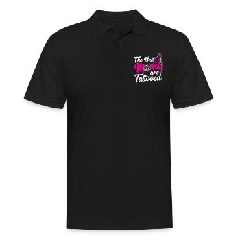 Die Besten Mütter Sind Tätowiert Künstlerische - Männer Poloshirt - Schwarz - Vorne - Kai (181cm)