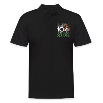 Ich Habe Gerade 100 Tage Der Schule Gekickt - Männer Poloshirt - Schwarz - Vorne - Kai (181cm)