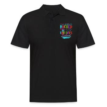 I Just Rocked 100 Tage Schule Gitarrist Gitarre - Männer Poloshirt - Schwarz - Vorne - Kai (181cm)