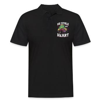 Il a volé mon camion de dinosaure de cœur - Polo Homme - noir - Devant - Kai (181cm)