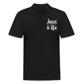 Jesus is life Bible lesson Christian - Men's Polo Shirt - black - Front - Kai (181cm)