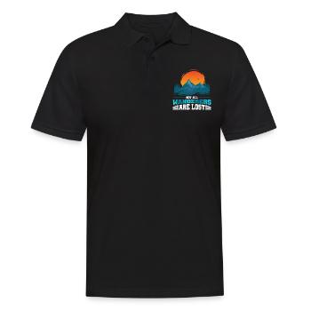 Not all hikers are lost Mountaineering - Men's Polo Shirt - black - Front - Kai (181cm)